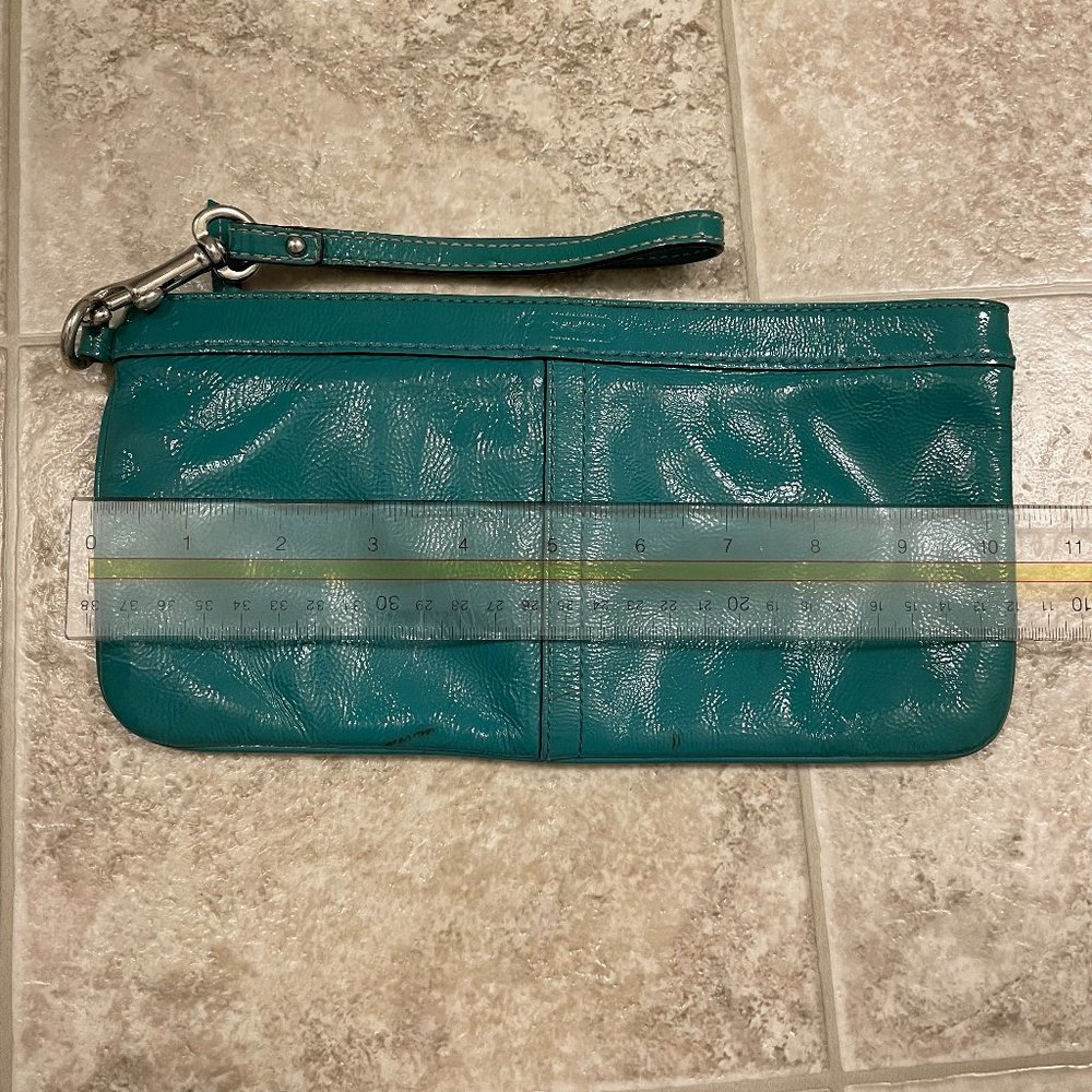 Teal Leather Coach Clutch